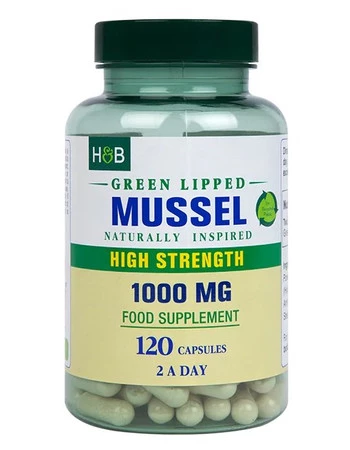 Holland & Barrett Green Lipped Mussel 1000 mg ekstrakt z małży zielonych na wsparcie stawów 120 kaps.