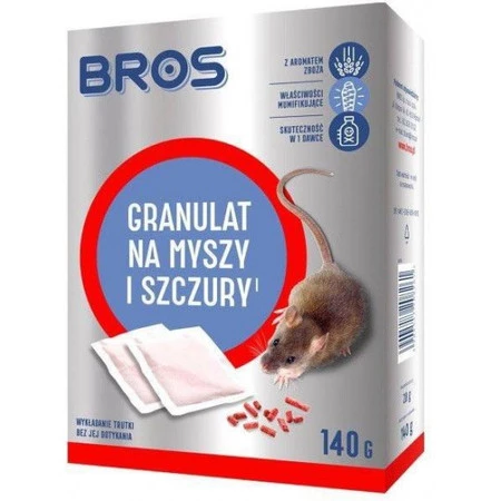 BROS - granulat na myszy i szczury 140g (7 x saszetka 20g)