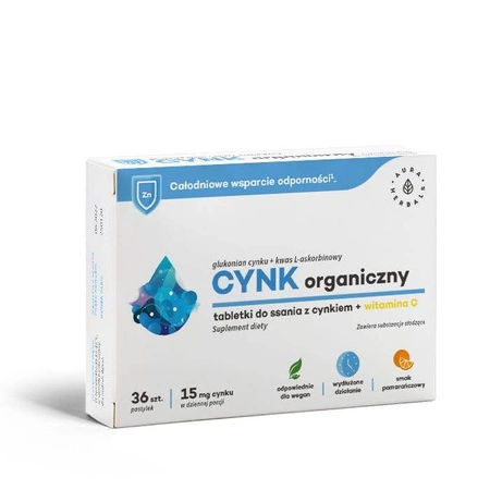 Cynk organiczny (15 mg) + Witamina C (36 tabl.)
