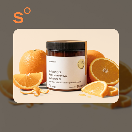 Sundose For Skin Anti-Aging na wsparcie prawidłowej produkcji kolagenu 309g smak pomarańcza