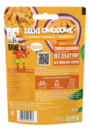 BeRAW! Kids Żelki Mango Marakuja 35g żelki dla dzieci