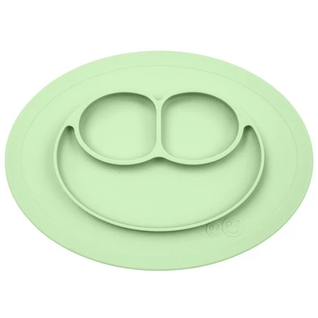 EZPZ Silikonowy talerzyk z podkładką mały 2w1 Mini Mat pastelowa zieleń