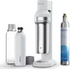 Brita Soda TRIO - Saturator - system nagazowywania wody biały +  cylinder BRITA CO₂ + butelka szklana  0,84l + butelka stalowa 0,5l