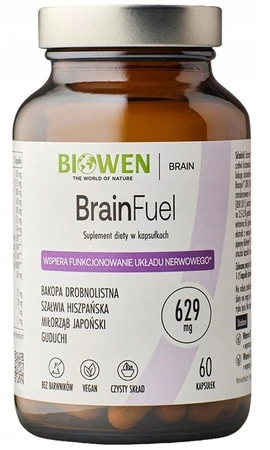 Biowen BrainFuel  wsparcie koncentracji i funkcji poznawczych 60 kaps.