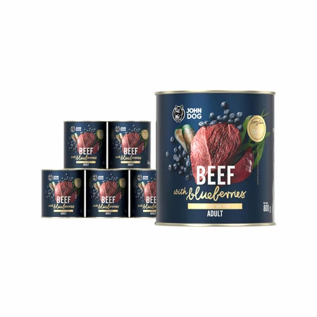 John Dog Berry Wołowina Z Borówkami - karma mokra dla psa - 6 x 800g