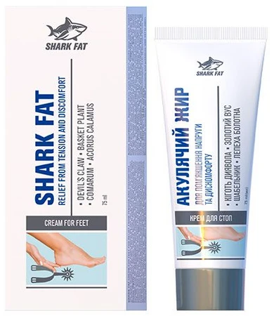 GOLDEN PHARM Tłuszcz rekina krem na ostrogę piętową ze złotym wąsem 75ml