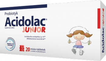 Acidolak Junior smak trusk.- 20 misio tabletek