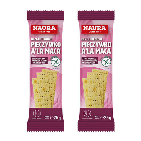 Zestaw 2x Pieczywko chrupkie z solą andyjską, nasionami sezamu i nasionami chia bez glutenu 25g