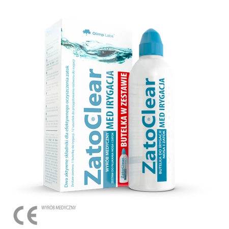 Olimp - ZatoClear Med Irygacja Zestaw startowy: butelka 250ml+12 sticków - wyrób medyczny