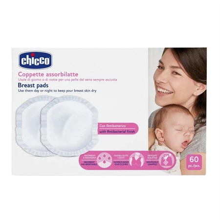 Chicco Wkładki Extra Comfort-60 sztuk Antybakteryjne wkładki laktacyjne