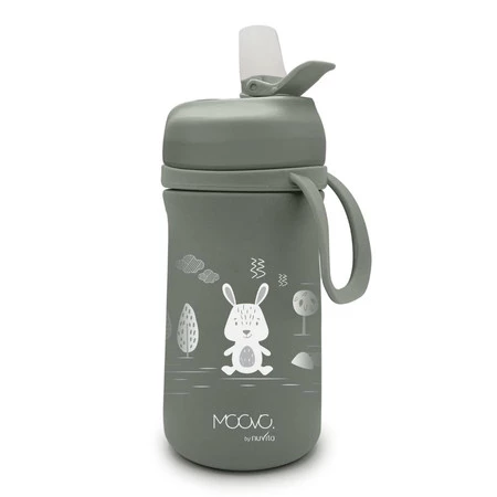 Nuvita, MOOVO, Bidon termiczny z ustnikiem Sage green, 350 ml