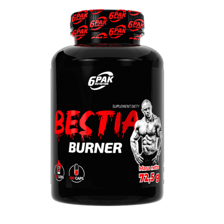 6PAK BESTIA BURNER spalacz tłuszczu 100 kaps