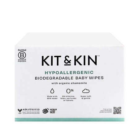 Kit & Kin, Chusteczki nawilżane dla dzieci, 60 szt.
