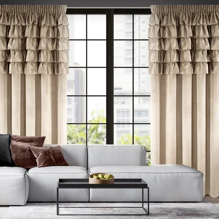 ZASŁONA GOTOWA AURA NA TAŚMIE 140 X 270 CM CIEMNOBEŻOWY