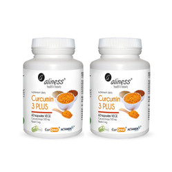 Zestaw 2x Aliness Curcumin 3 PLUS z piperyna 500 mg/1 mg x 60 VEGE kaps.