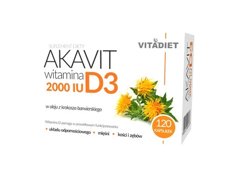 Vitadiet Akavit Witamina D3 2000 IU 120 kaps.