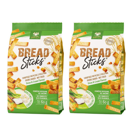 Zestaw: 2x Przekąska z pieczywa o smaku śmietankowo-cebulowym 60 g