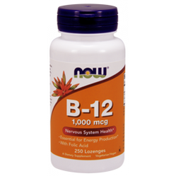 Now Foods Witamina B12 1000 mcg i Kwas Foliowy 100 mcg do ssania 250 tabl.