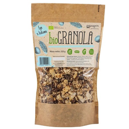 Papagrin Granola figa z kokosem bezglutenowa BIO 320g