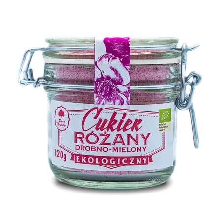 CUKIER RÓŻANY DROBNO MIELONY BIO 120 g - DARY NATURY