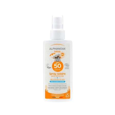  Alphanova Bebe, Przeciwsłoneczny Spray o wysokim filtrze SPF 50 SUN, 125ml