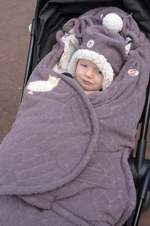 Lodger Dwuwarstwowa zimowa czapeczka z polaru wrzosowa Fleece Mauve 6-12 m