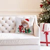 Poszewka świąteczna 45x45 cm – welwetowa ze świątecznym nadrukiem kota