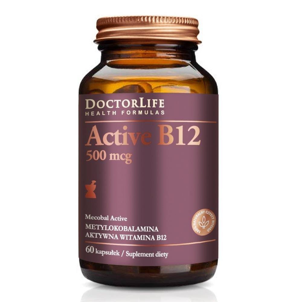 Active B12 aktywna witamina B12 500mg suplement diety 60 kapsułek - Nabea.pl