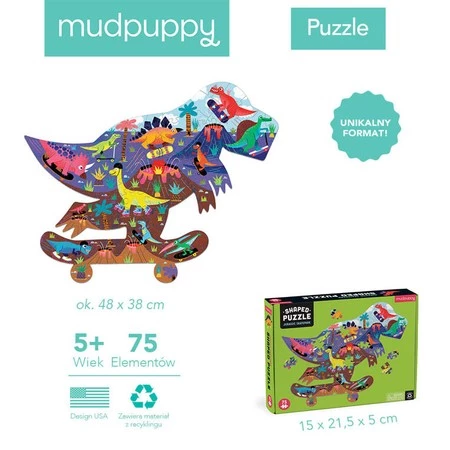 Mudpuppy Puzzle konturowe Jurajski Skatepark 75 elementów 5+