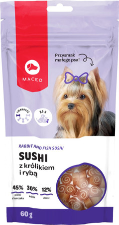 MACED Sushi Królik z Rybą Przysmak małego psa 60g
