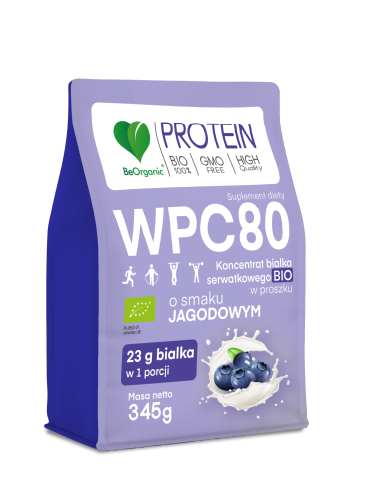 Aliness Białko serwatkowe WPC 80 Jagoda BIO 345g - Nabea.pl