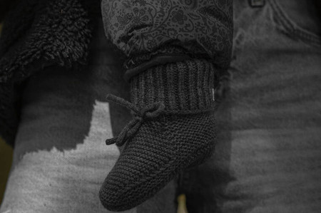 Lodger Buciki niechodki z wełny merino 100% grafitowe Pigeon 6-12 m