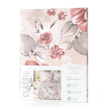 Komplet Pościeli Satynowej Spring 42 220 x 200 cm, Pudrowy Róż
