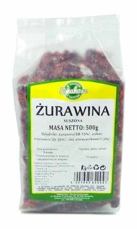 SMAKOSZ Żurawina suszona kandyzowana 500g