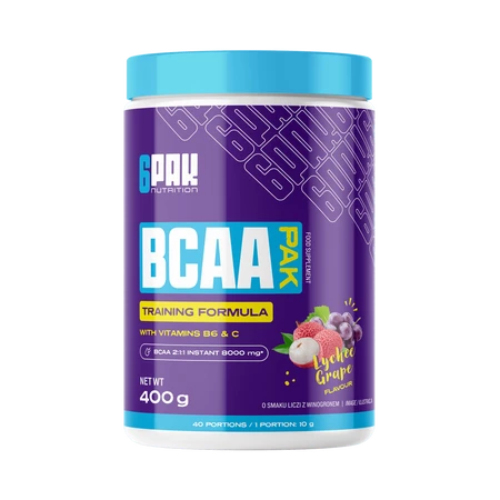 6PAK BCAA PAK Aminokwasy 400 g smak liczi - winogrono