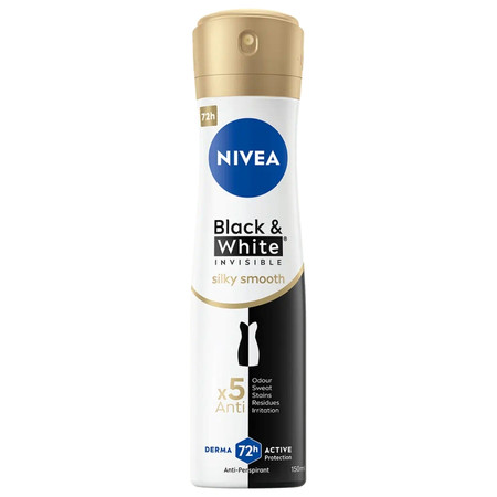 Black&White Invisible Silky Smooth antyperspirant spray 150ml