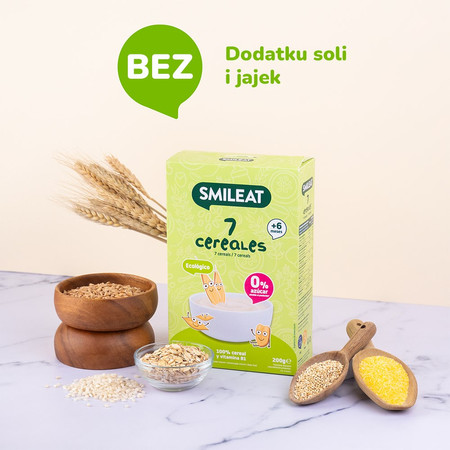 Smileat, Bio Kaszka dla niemowląt 7 zbóż 6m+, 200g
