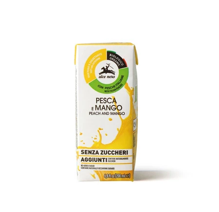 NAPÓJ JABŁKO - BRZOSKWINIA - MANGO BEZ DODATKU CUKRÓW BIO 200 ml - ALCE NERO