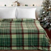 Koc świąteczny w kratę zielony, 150 x 200 cm
