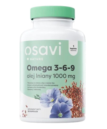 Osavi Omega 3-6-9 Olej Lniany, 1000mg - 60 kaps. - Nabea.pl