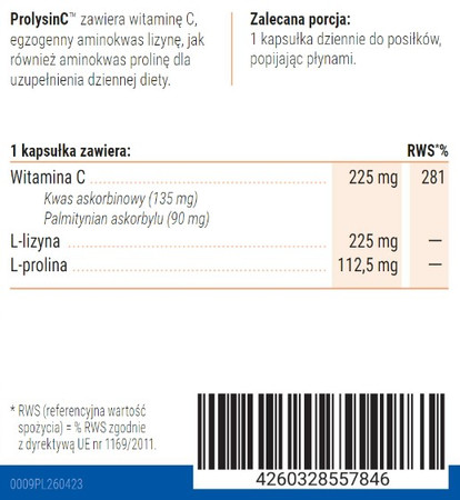 Dr Rath Prolysin C™ Lizyna + Witamina C 120 kaps.