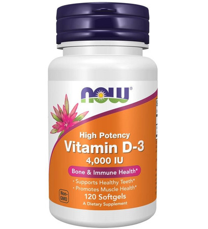 Now Foods Vitamina D-3 4000 j.m. Witamina D3 120 kaps.