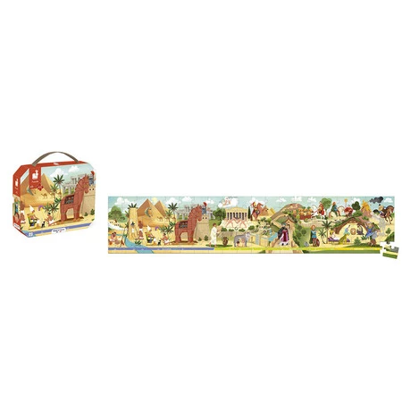 Janod Puzzle panoramiczne w walizce Antyk i mitologia 100 elementów 6+ Made in France