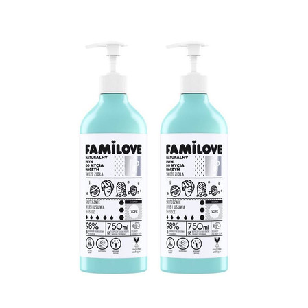 Zestaw: 2x Yope - Familove naturalny płyn do mycia naczyń 750ml