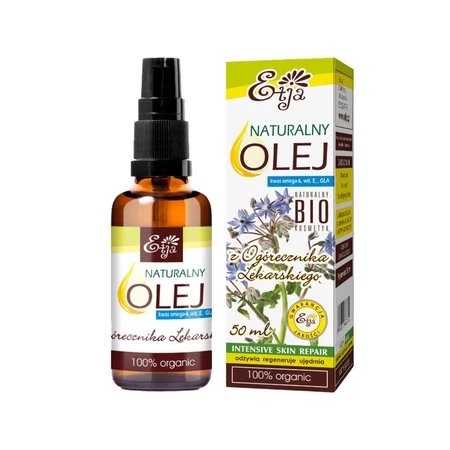 Etja, Naturalny BIO olej z ogórecznika lekarskiego (kwas omega6, witamina E., GLA), 50 ml