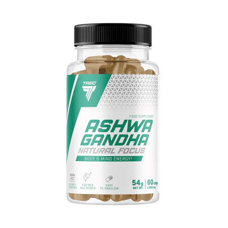 Trec Nutrition ASHWAGANDHA NATURAL FOCUS – wsparcie koncentracji i sprawności umysłowej 60 kaps.