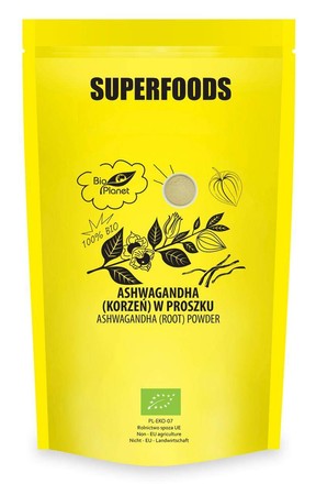 Bio Planet − Superfoods, ashwagandha (korzeń) w proszku BIO − 500 g