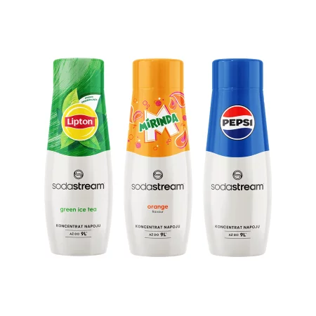 Zestaw Syropów SodaStream – Lipton Green, Mirinda i Pepsi - 3 x 440 ml