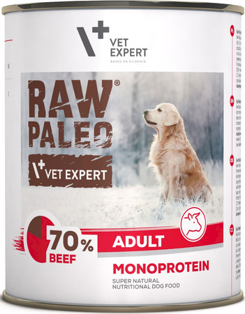 Vet Expert RAW PALEO Adult Monoprotein Wołowina 800g