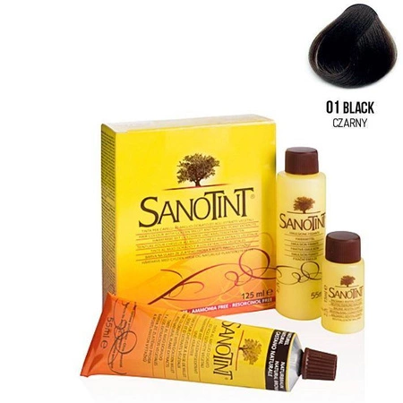 Farba do włosów Black Czarna 01 Classic Sanotint